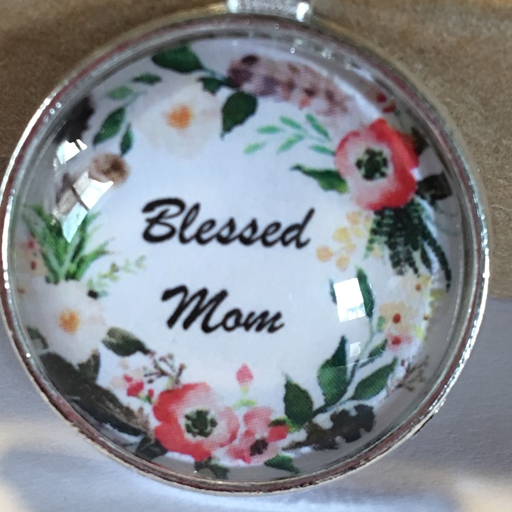 Blessed mom necklace or keychain